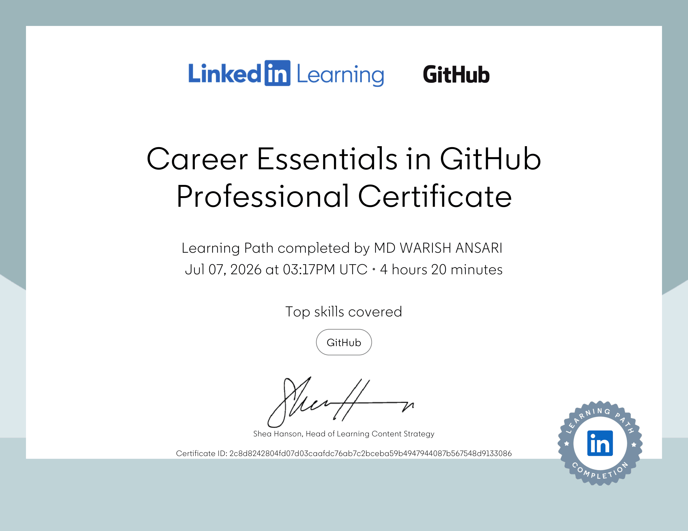 Career Essentials in GitHub Professional Certificate
